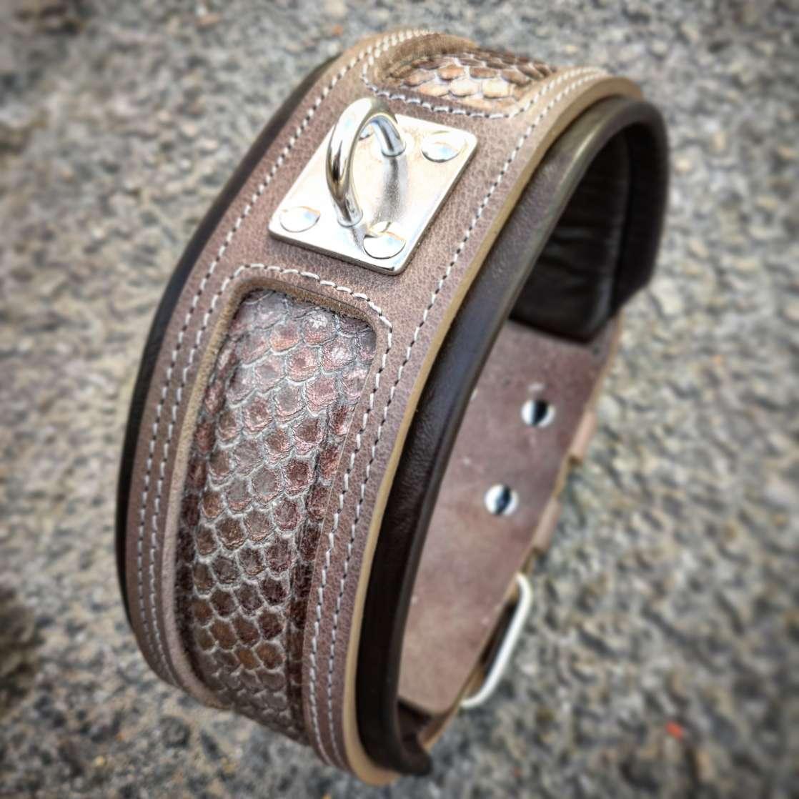 Bestia Python Leather Dog Collar