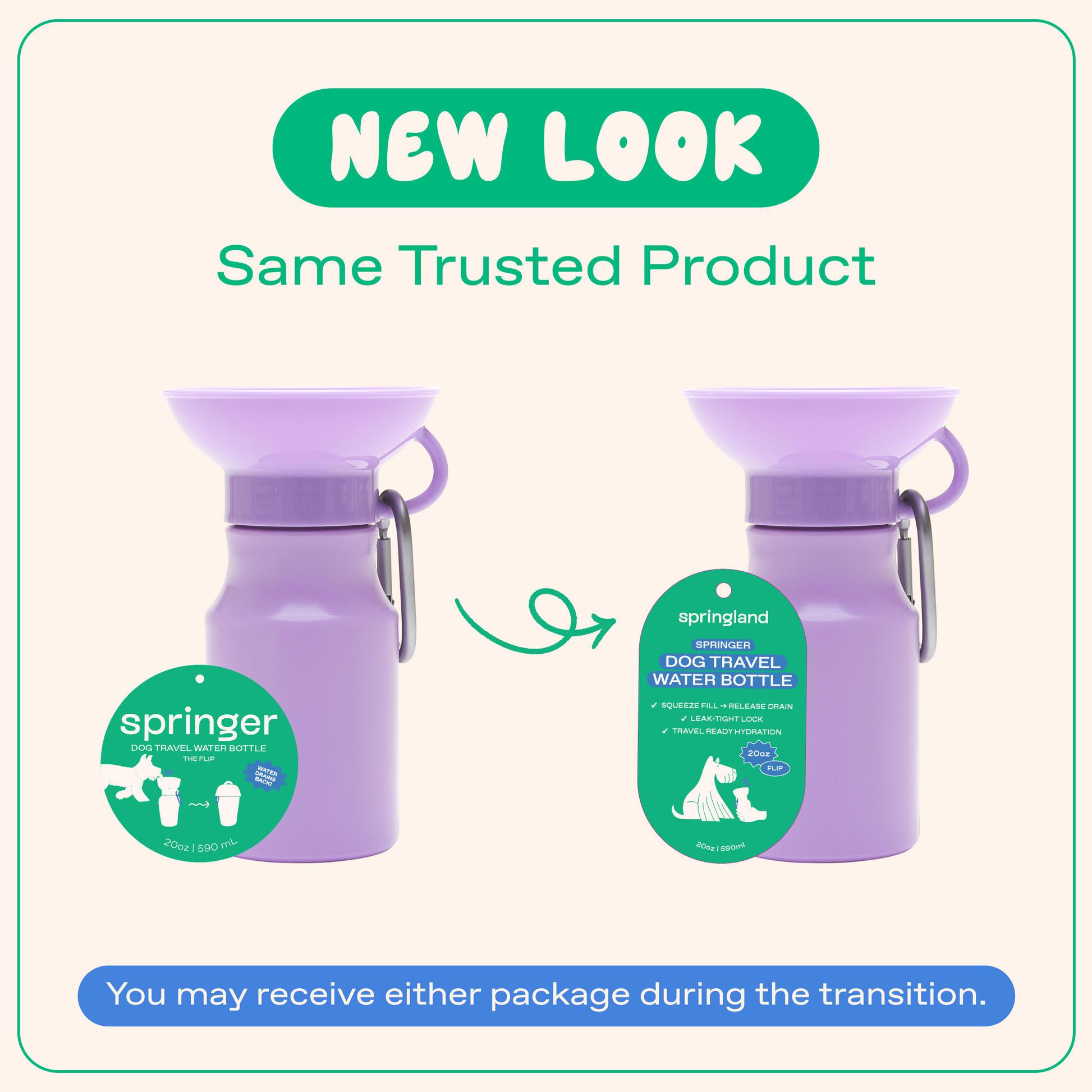 15oz Original Dog Travel Water Bottle Springland Pets