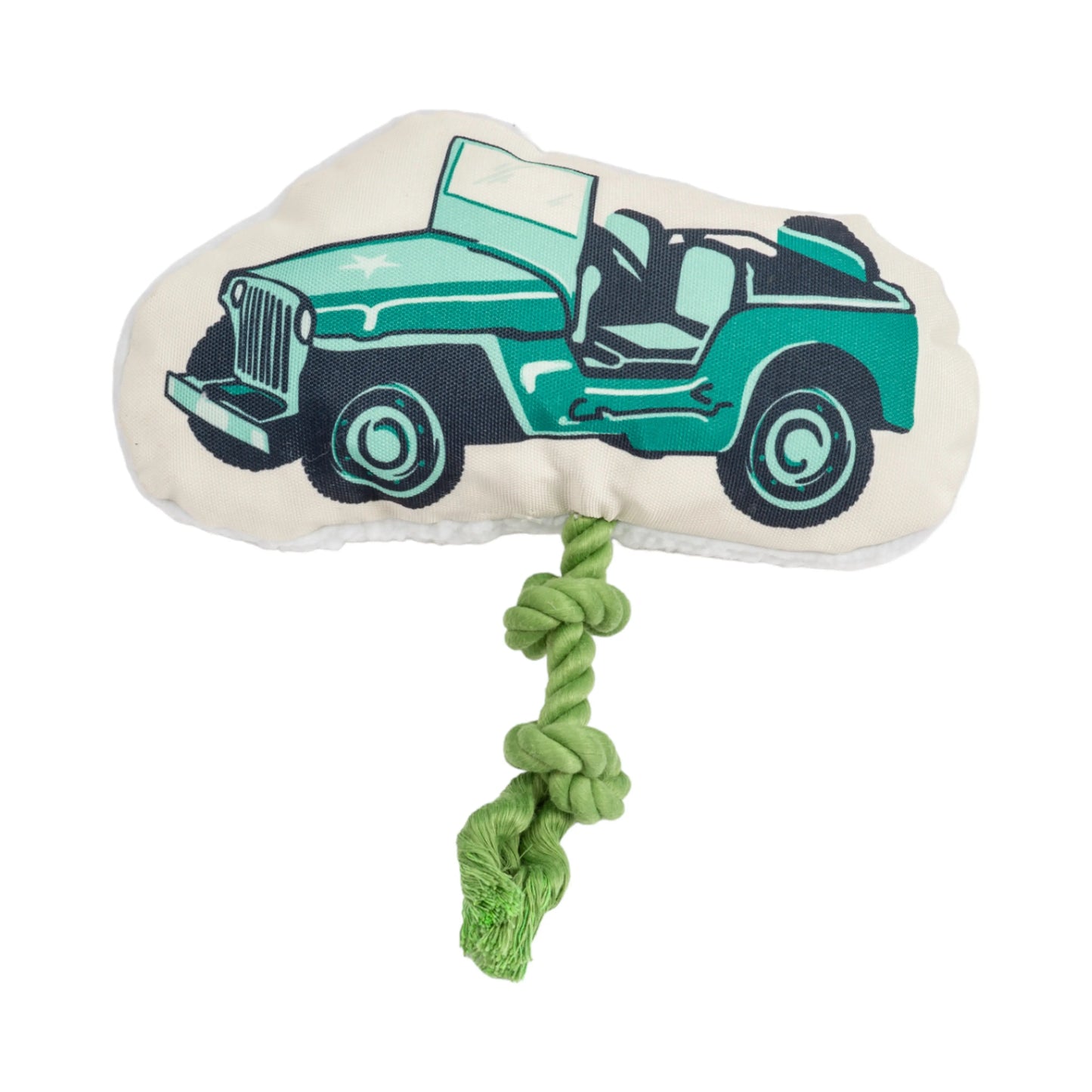 Country Living Retro Army Jeep with Squeaker & Crinkle Paper Plush Dog Toy American Pet Supplies