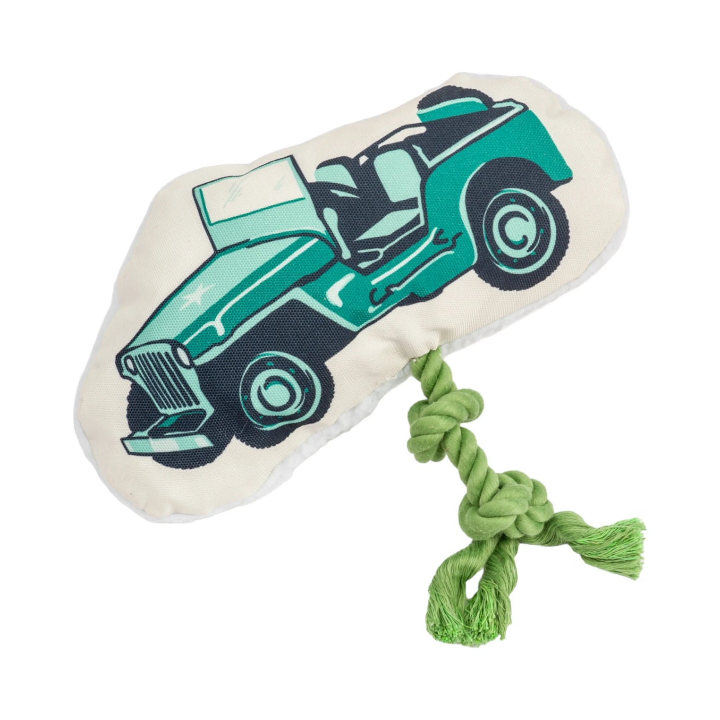 Country Living Retro Army Jeep with Squeaker & Crinkle Paper Plush Dog Toy American Pet Supplies