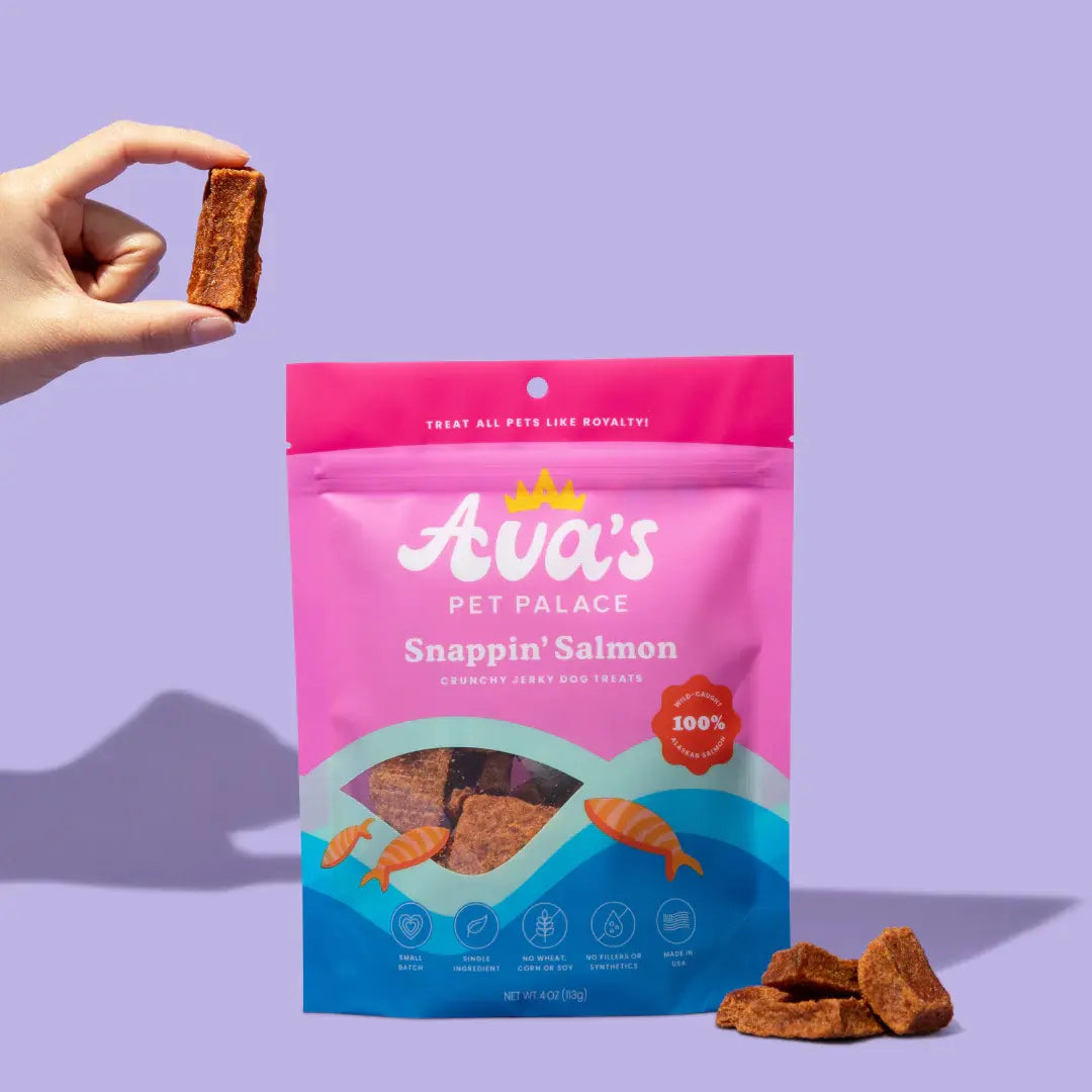 Ava's Pet Palace Crunchy Jerky Dog Treats - Snappin' Salmon Treats (4 oz) American Pet Supplies