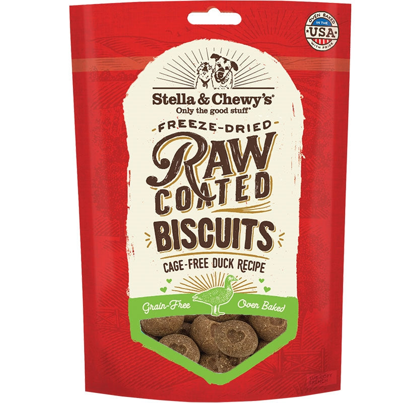 Stella and Chewys Dog Raw Coated Biscuits Duck 9Oz