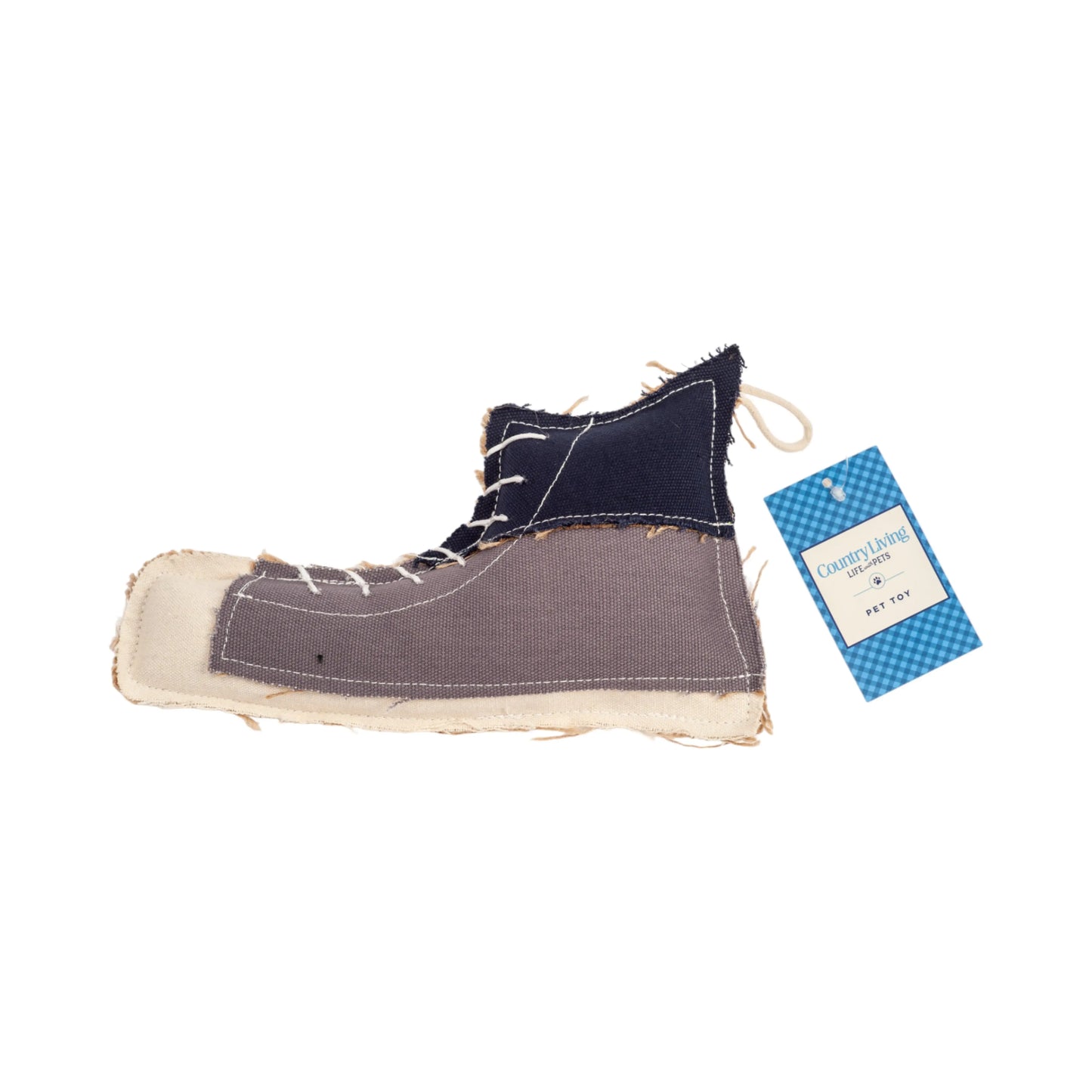 Country Living Canvas & Jute Shoe-Shaped Dog Chew Toy – Durable, Safe and Non-Toxic American Pet Supplies