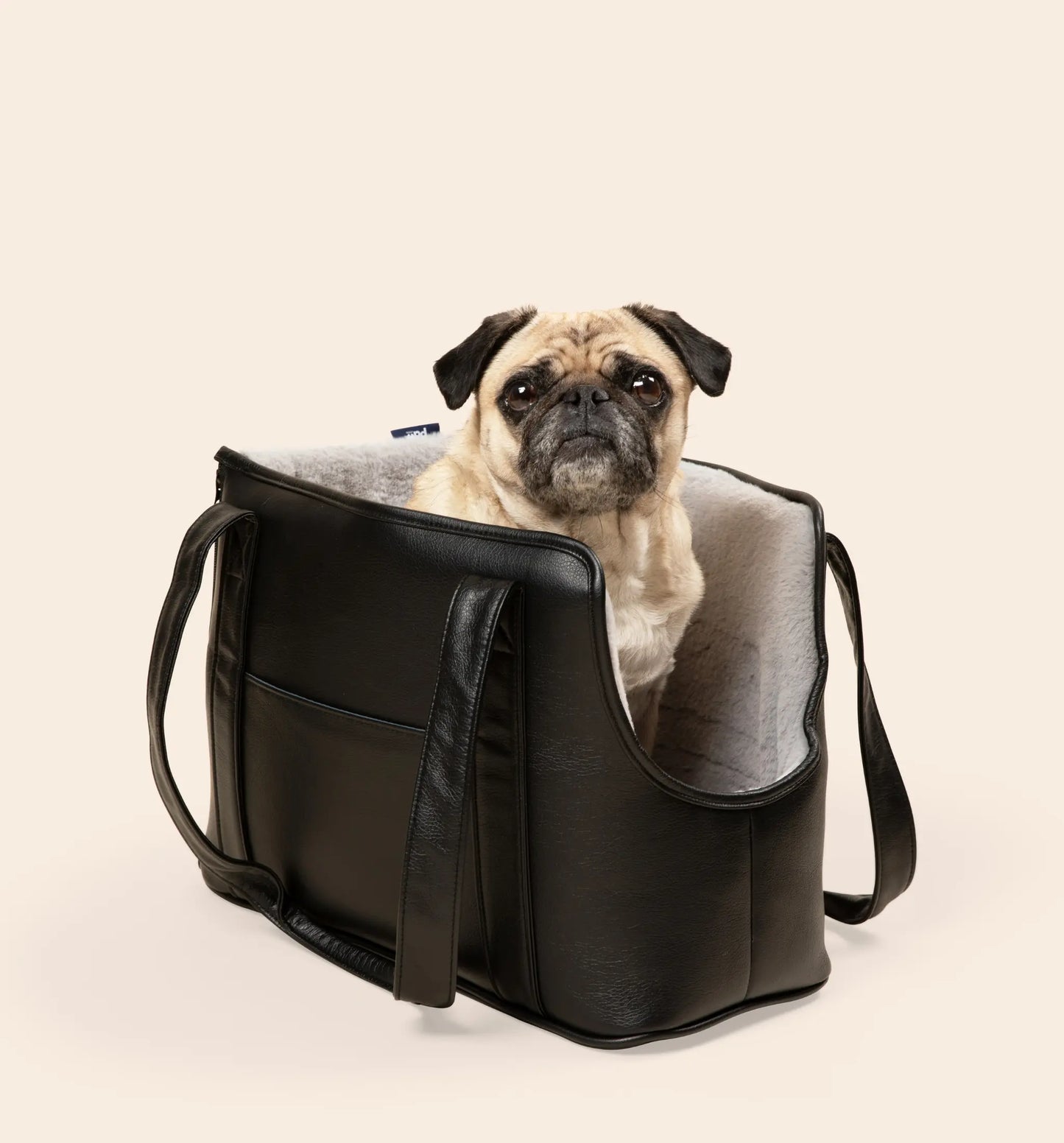 PupTote™ 3-in-1 Faux Leather Dog Carrier Bag - Black Paw.com