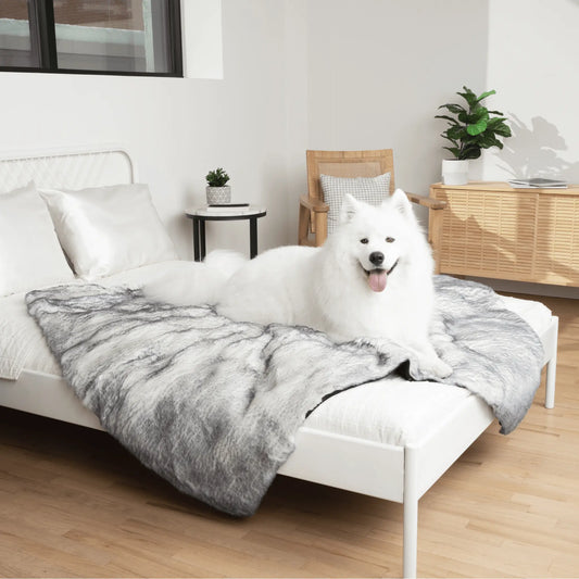 PupProtector™ Luxe Waterproof Faux Fur Blanket - Ultra Plush Arctic Fox Paw.com