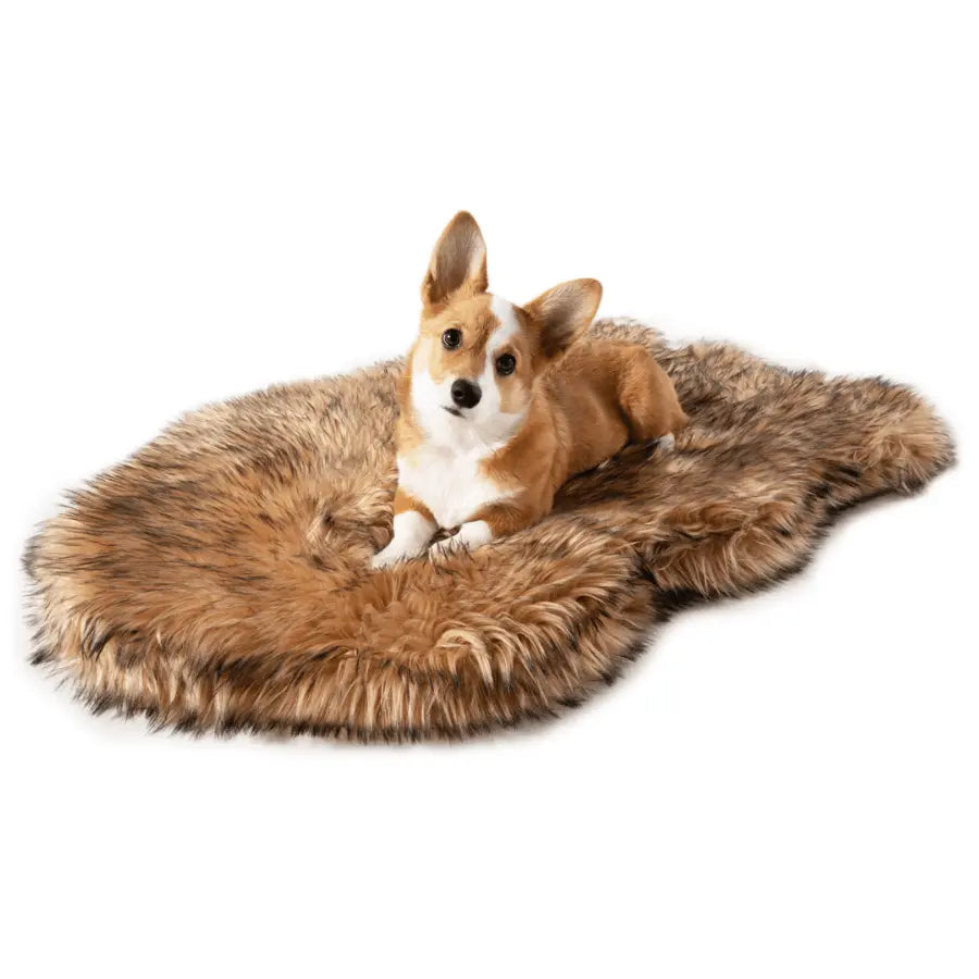 PupRug by Paw.com™ Faux Fur Orthopedic Dog Bed - Curve Sable Tan Paw.com