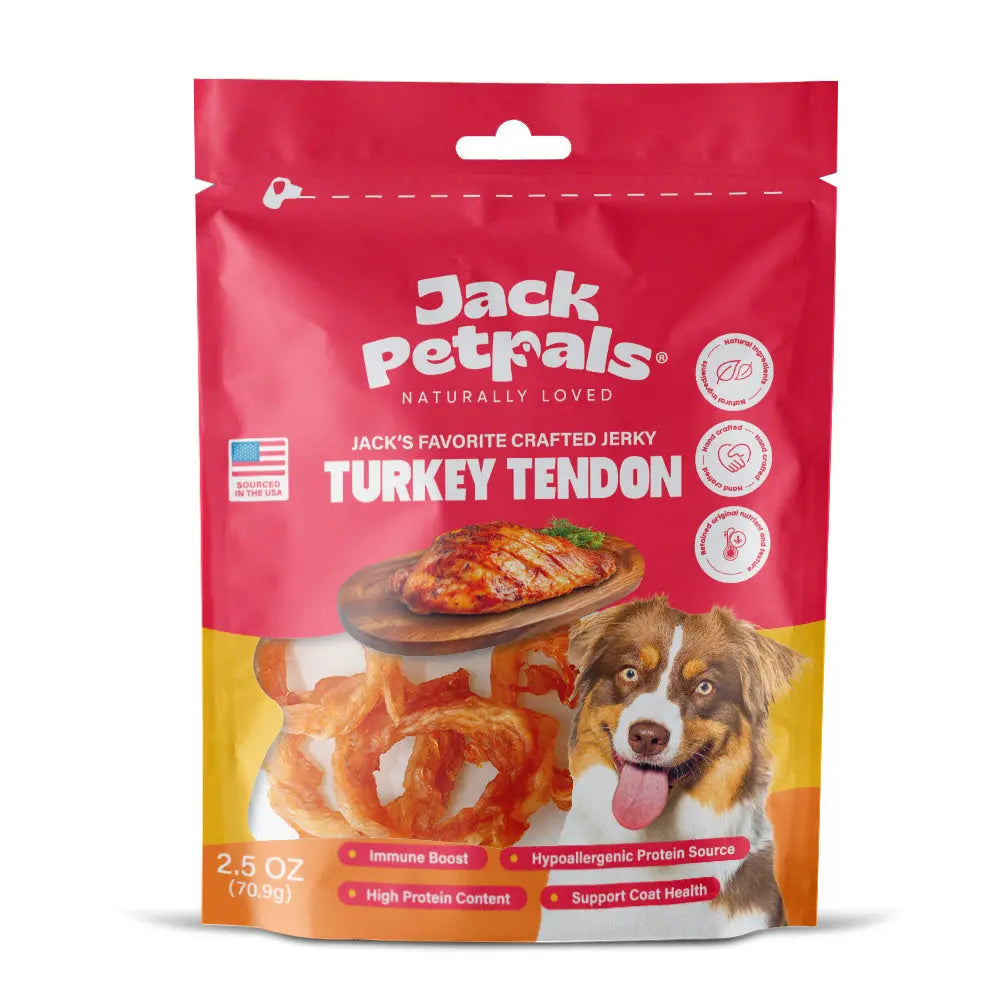 Jack PetPals Handcrafted Jerky Turkey Tendon Dog Treats (2.5oz) American Pet Supplies