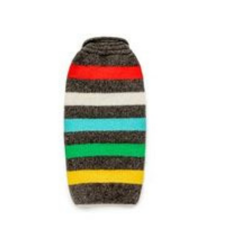 Hand Knit Charcoal Stripe Wool Hat