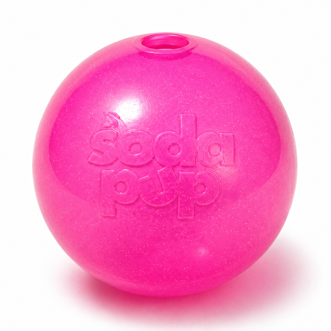 Glitter Ball Dog Toy | Soft PUP-X Rubber Floating Fetch Ball with Treat Dispenser | USA Made