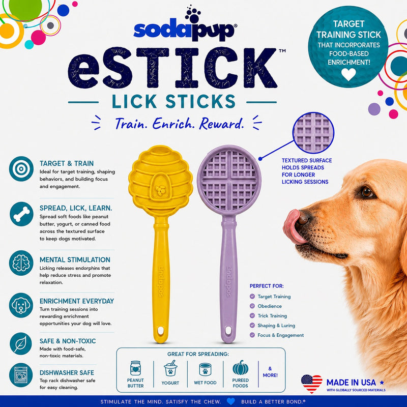 eStick Hand-Held Dog Enrichment Toy - Interactive Lick Stick | USA Made