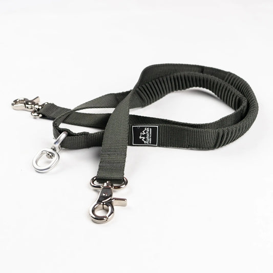 Teton Dark Gray Elastic Dog Leash Coupler Alpha Pak