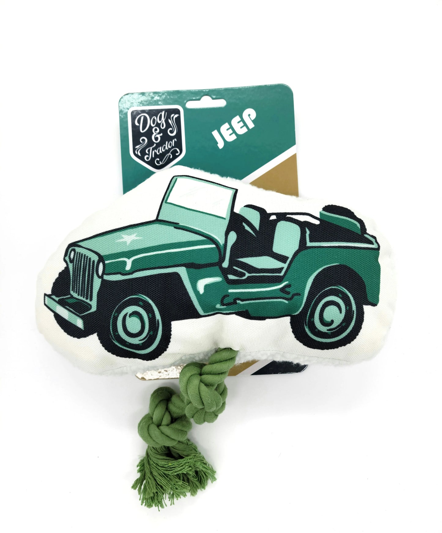 Country Living Retro Army Jeep with Squeaker & Crinkle Paper Plush Dog Toy American Pet Supplies