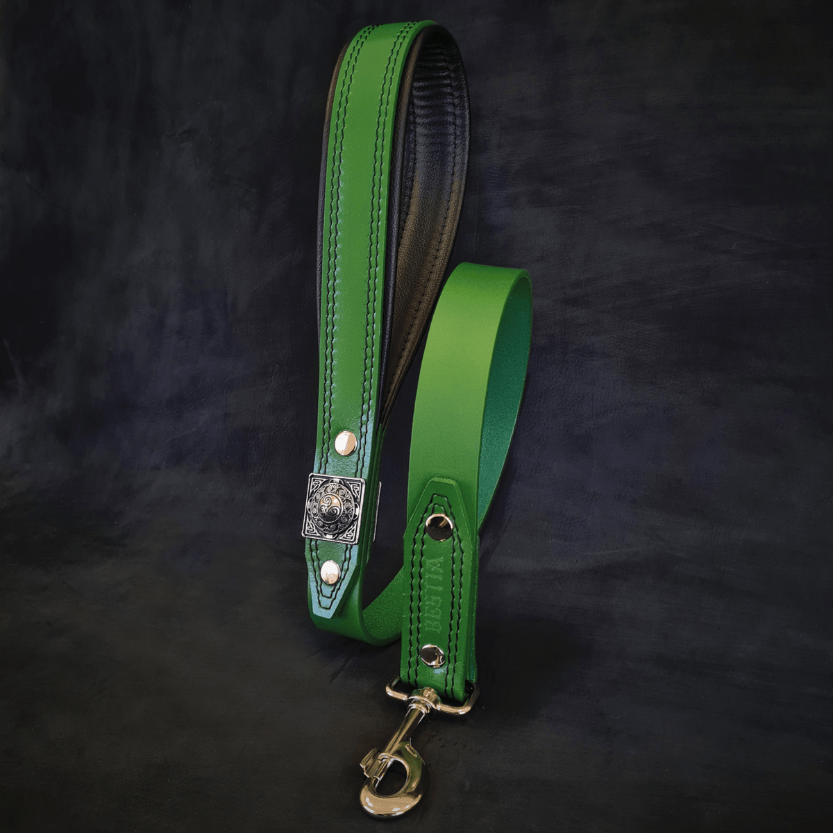 Bestia Eros Leather Dog Leash – Green