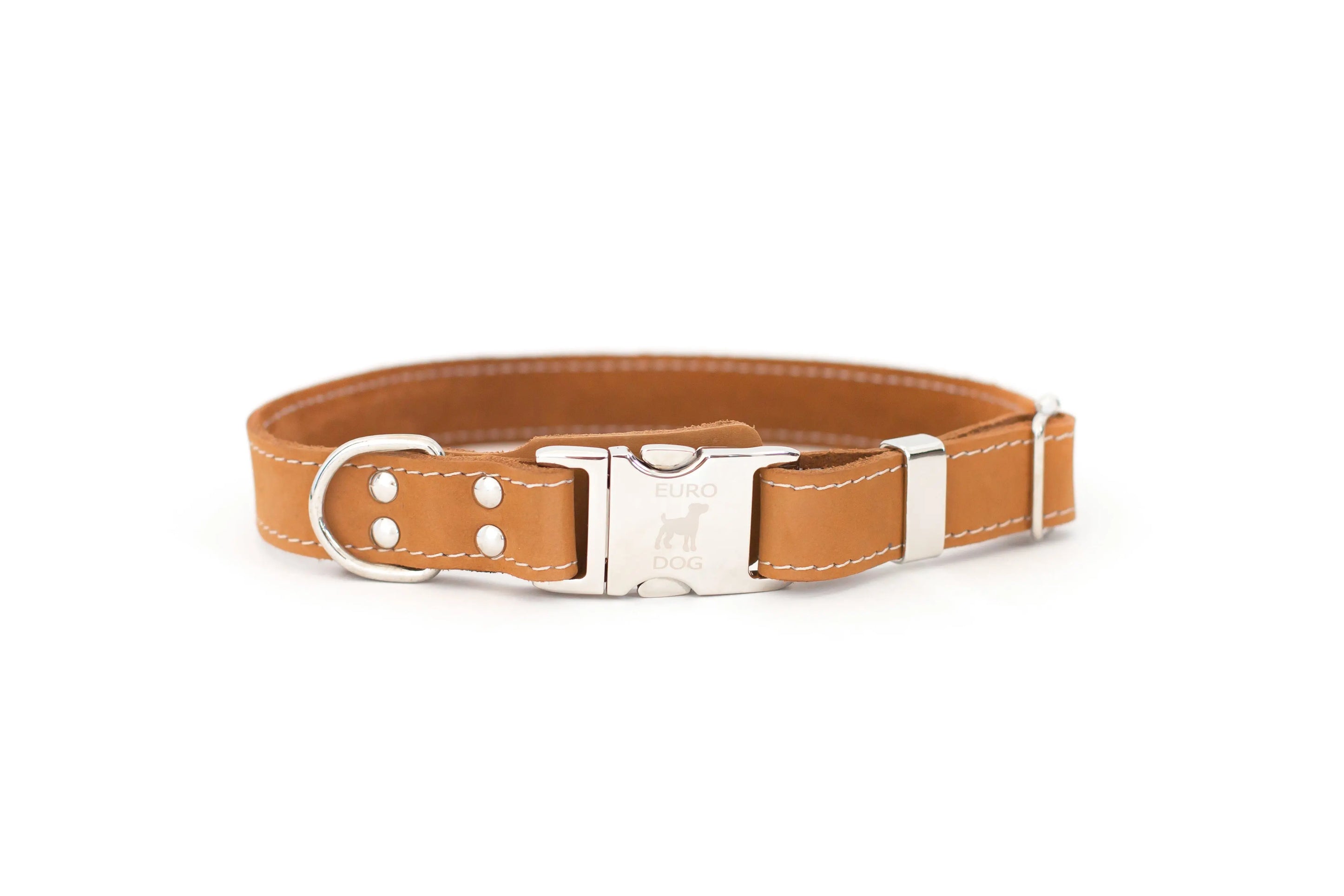 Bestseller Quick-Release Khaki Leather Dog Collar with Metal Buckle Euro-Dog Collars and Leads