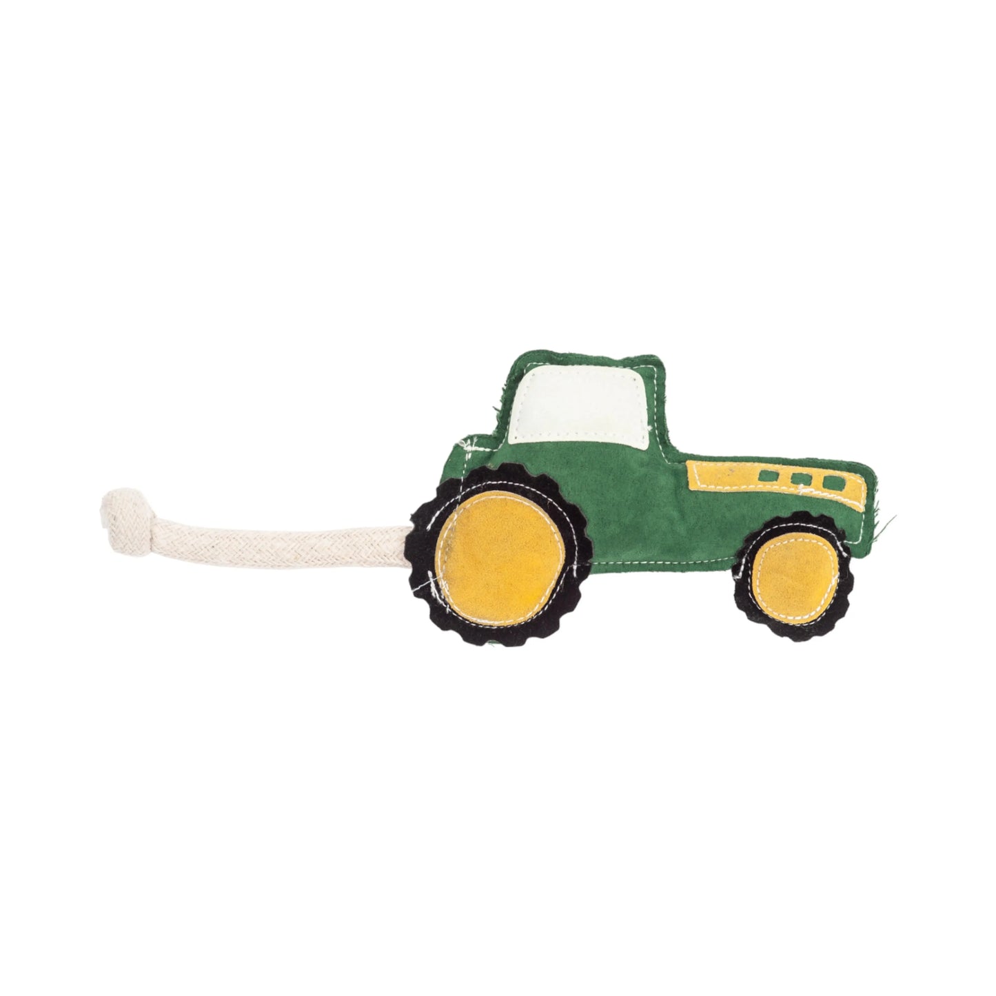 Country Living Faux Leather Green Tractor Dog Chew Toy, Durable, Safe and Non-Toxic American Pet Supplies