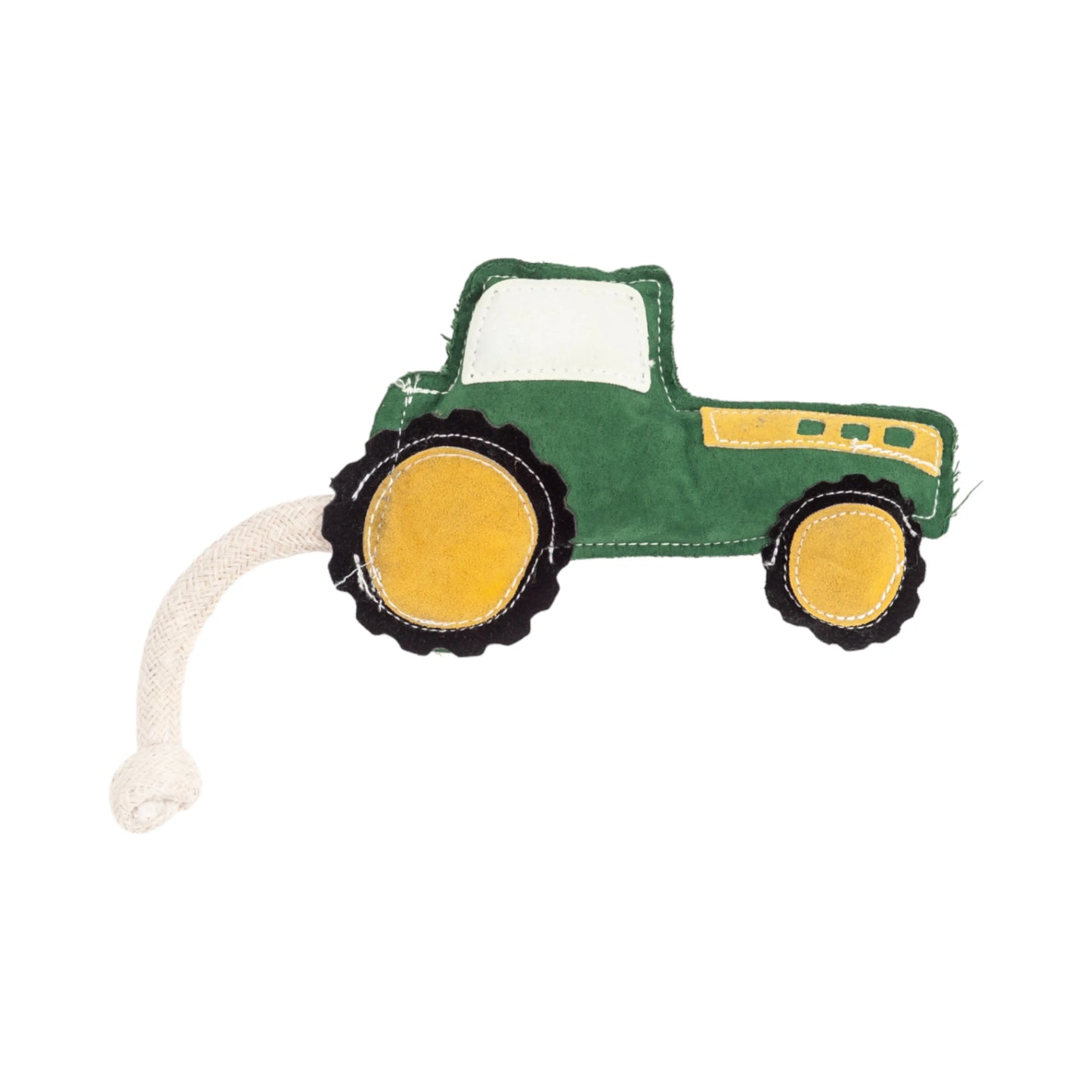 Country Living Faux Leather Green Tractor Dog Chew Toy, Durable, Safe and Non-Toxic American Pet Supplies