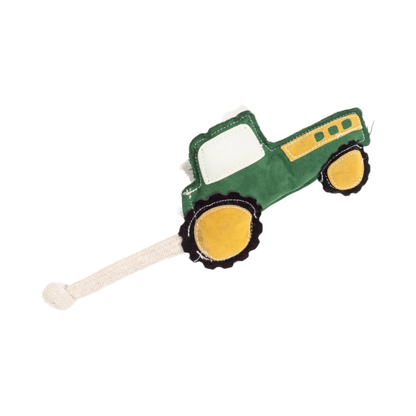 Country Living Faux Leather Green Tractor Dog Chew Toy, Durable, Safe and Non-Toxic American Pet Supplies