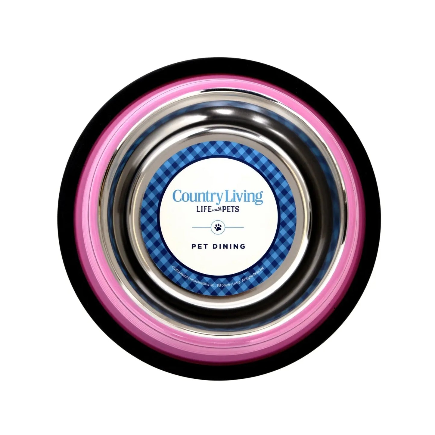 Country Living Set of 2 Ribbed Non-Slip Pet Bowls – Carnation Pink American Pet Supplies