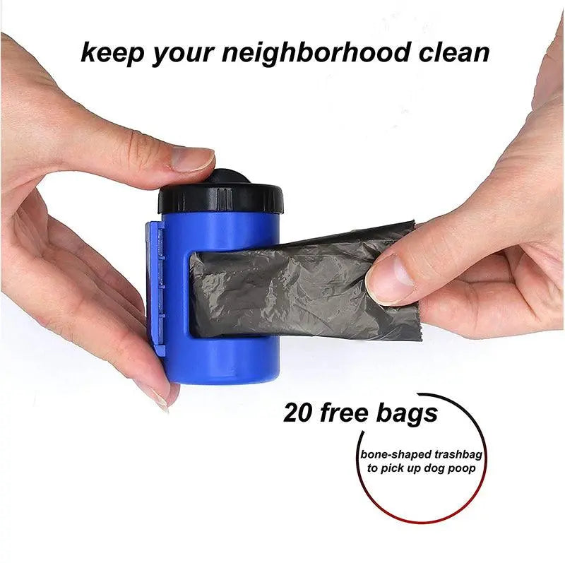 Nightwalk 4.5M Led Light And Waste Bag Dispenser Retractable Dog Leash Dog Hugs Cat