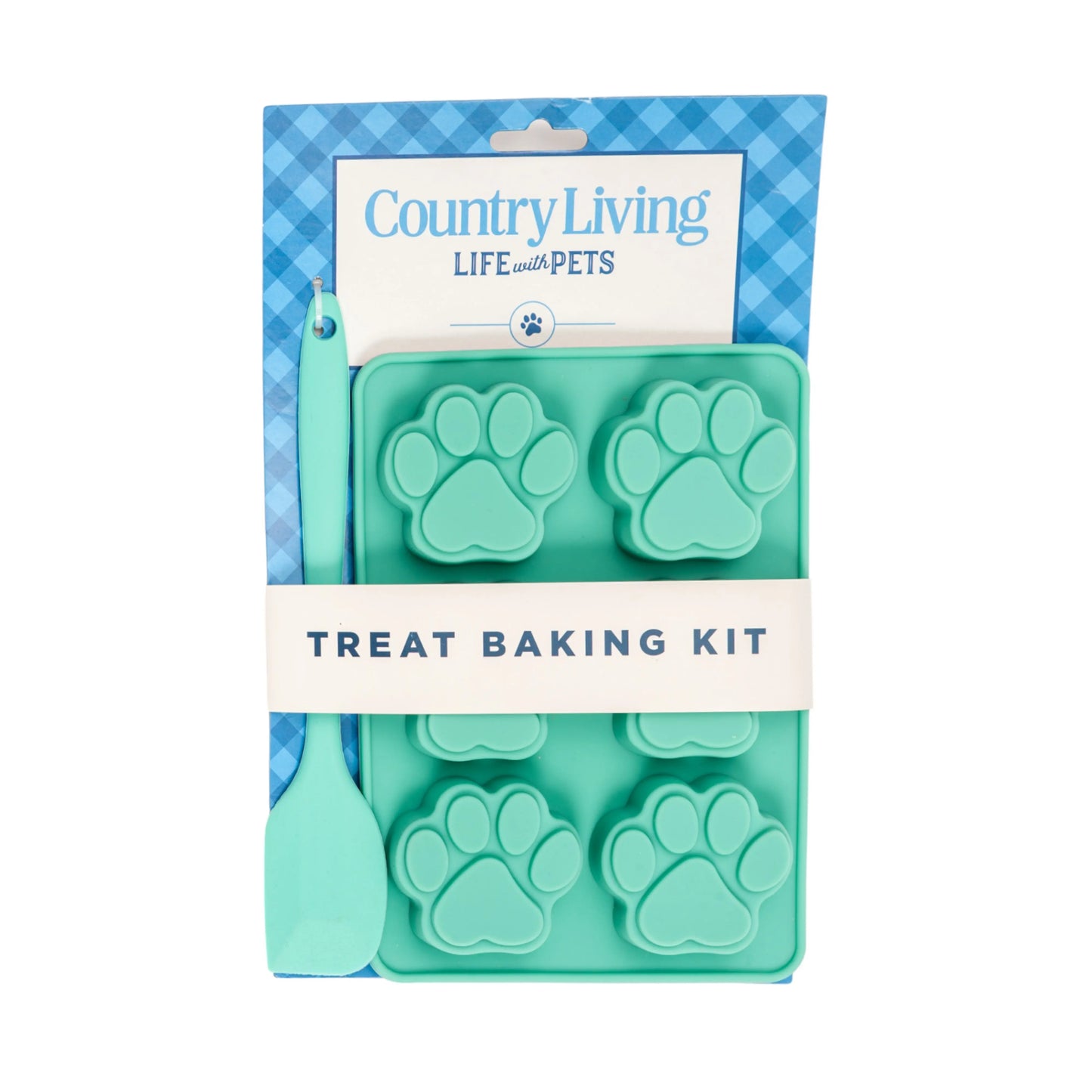 Country Living 3-Piece Silicone Baking Kit – Includes 2 Baking Trays (6-Cavity Paw Print Mold) & Spatula – for Homemade Dog Treats, Candy, Chocolate, and Ice Cubes American Pet Supplies