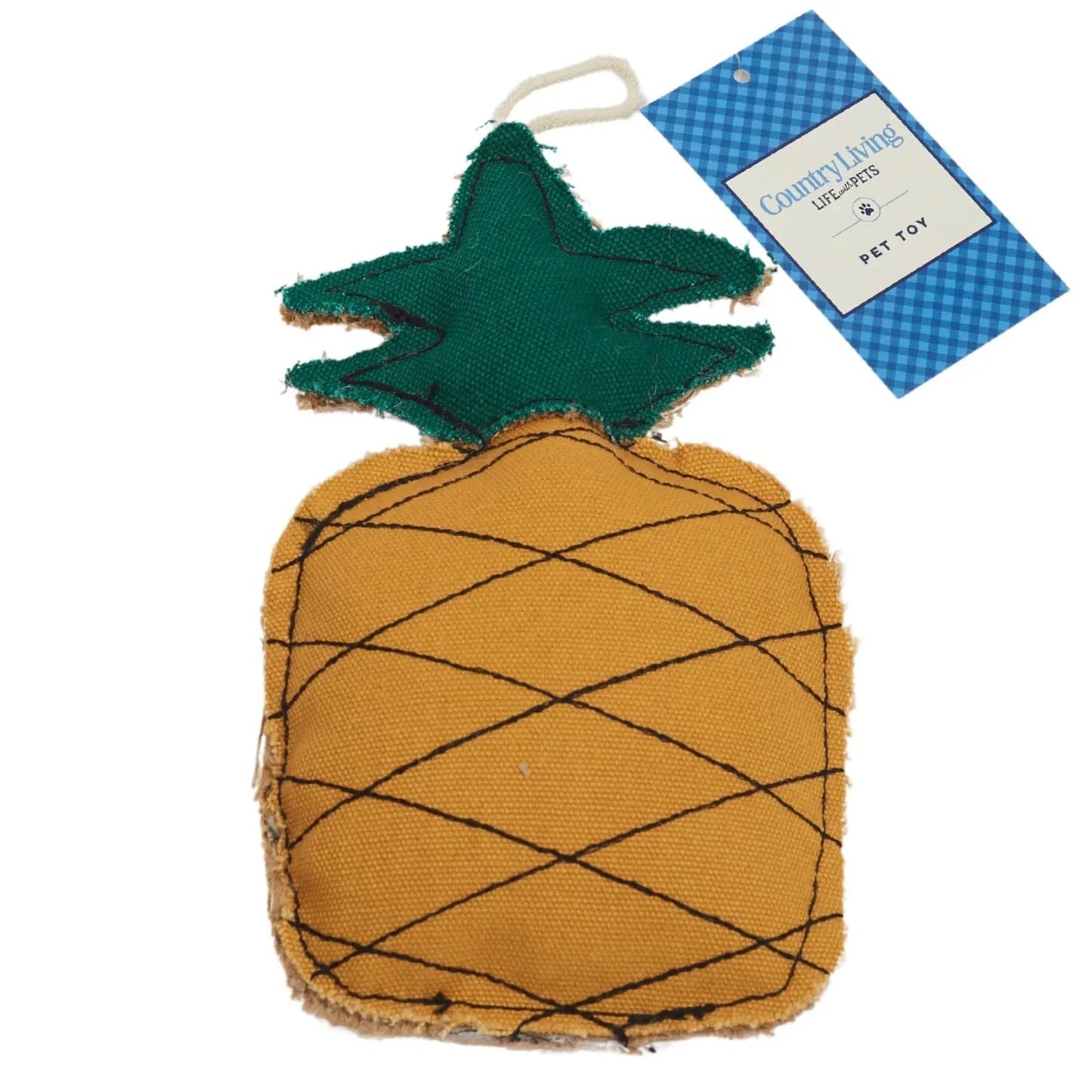 Country Living Canvas & Jute Pineapple-Shaped Dog Chew Toy – Durable, Safe and Non-Toxic American Pet Supplies