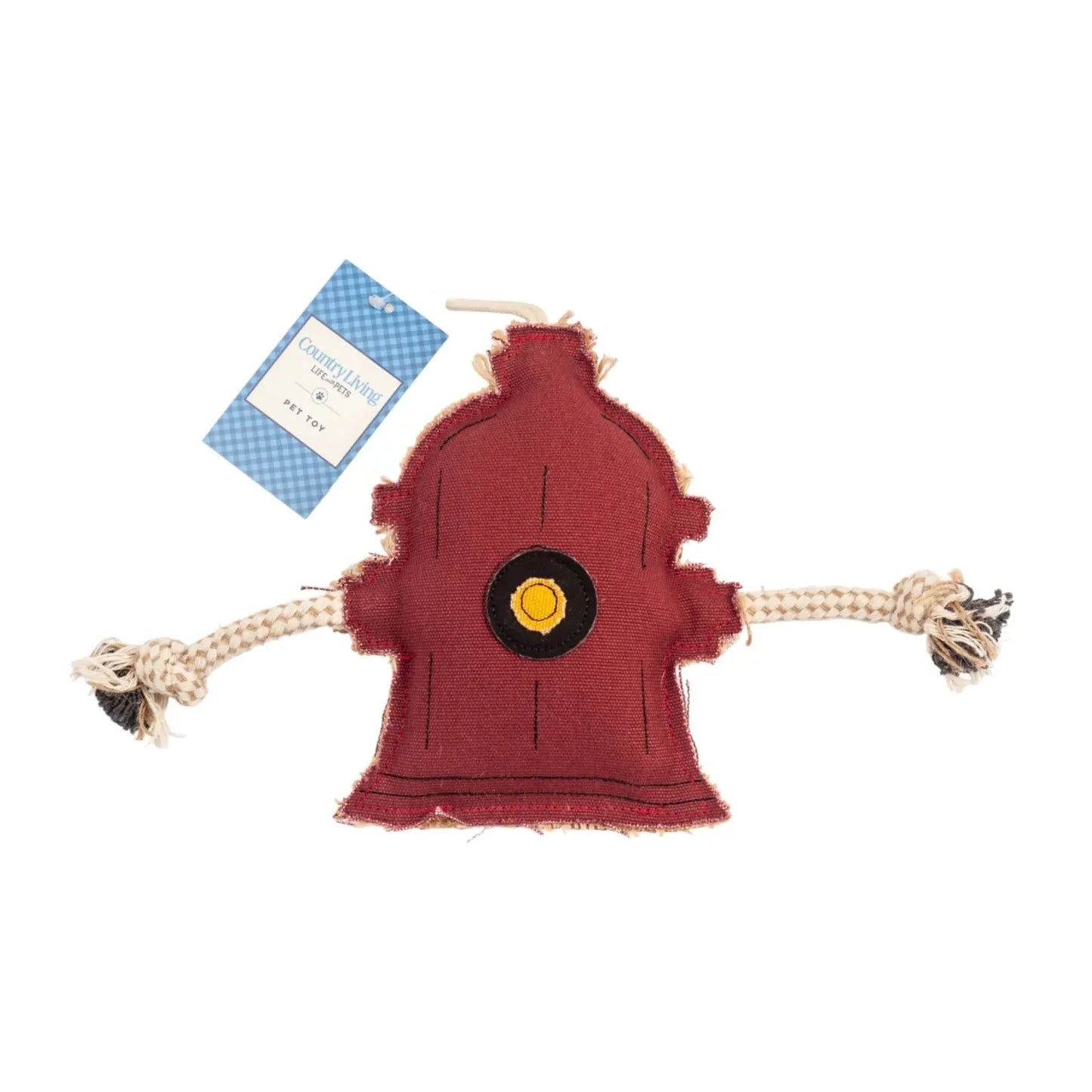 Country Living Canvas & Jute Fire Hydrant Dog Chew Toy – Durable, Safe and Non-Toxic American Pet Supplies