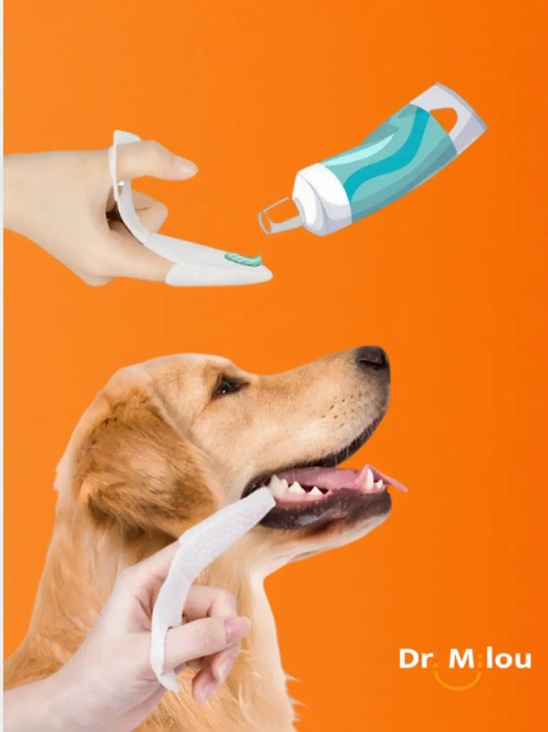 Dr. Milou Pet Dental Finger Wipes – Daily Oral Care for Dogs & Cats