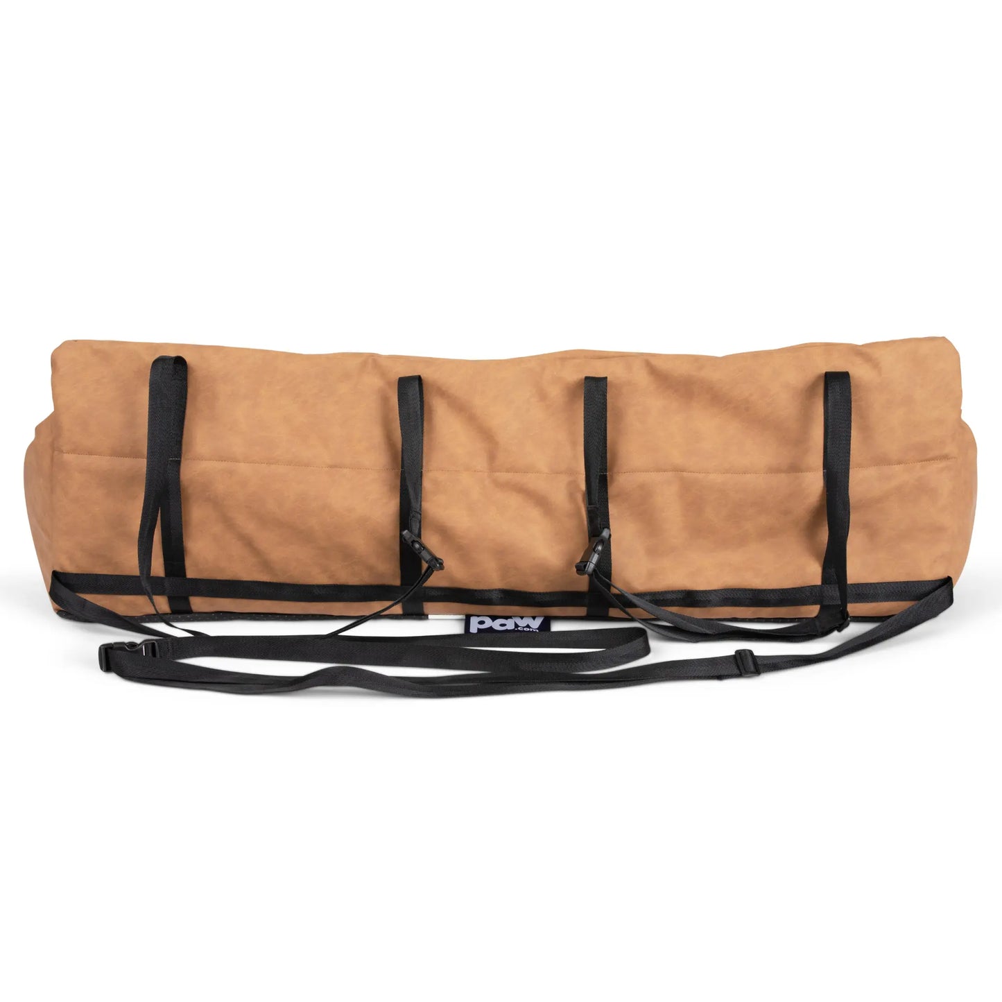 PupProtector™ Faux Leather Memory Foam Dog Car Bed - Camel Paw.com