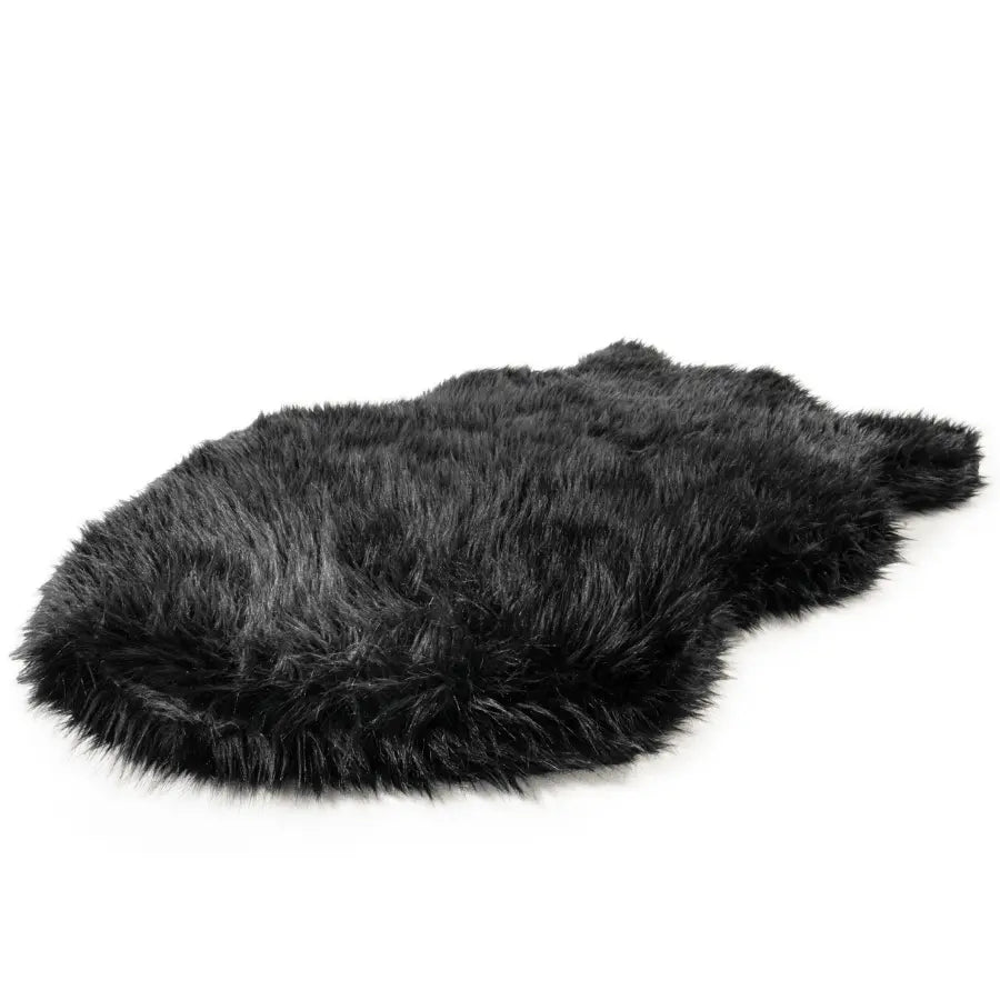 PupRug by Paw.com™ Faux Fur Orthopedic Dog Bed - Curve Midnight Black Paw.com