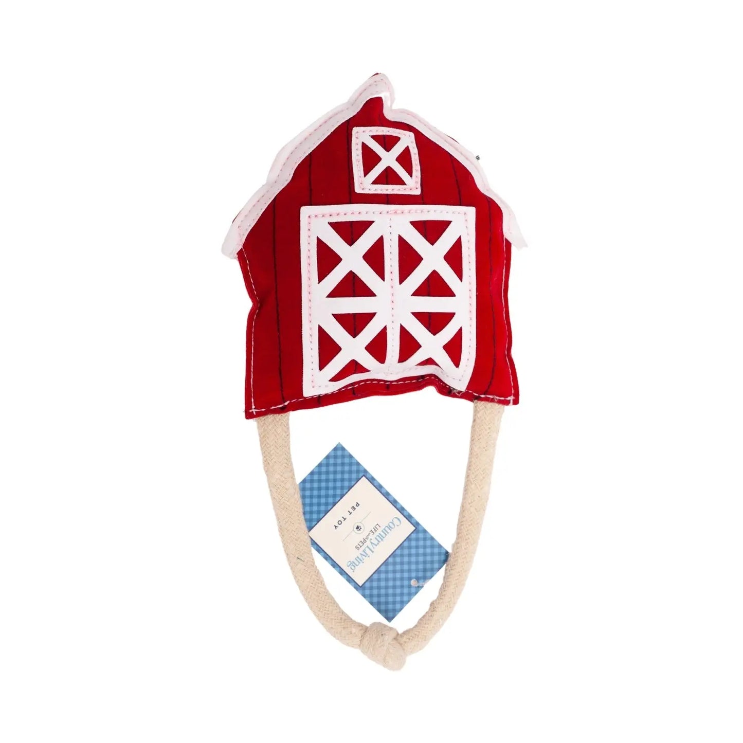 Country Living Faux Leather Red Barn Dog Chew Toy – Safe, Long-Lasting, and Non-Toxic American Pet Supplies