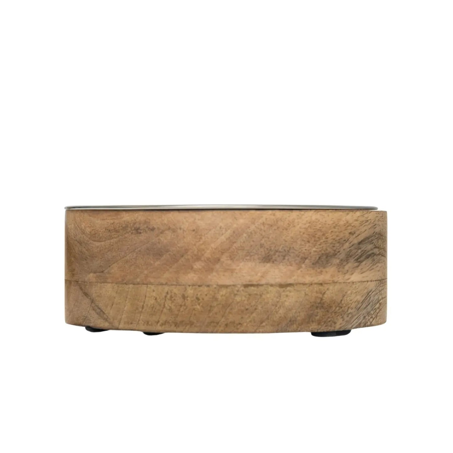 Country Living Stainless Steel Dog Bowl with Cylindrical Mango Wood Holder American Pet Supplies