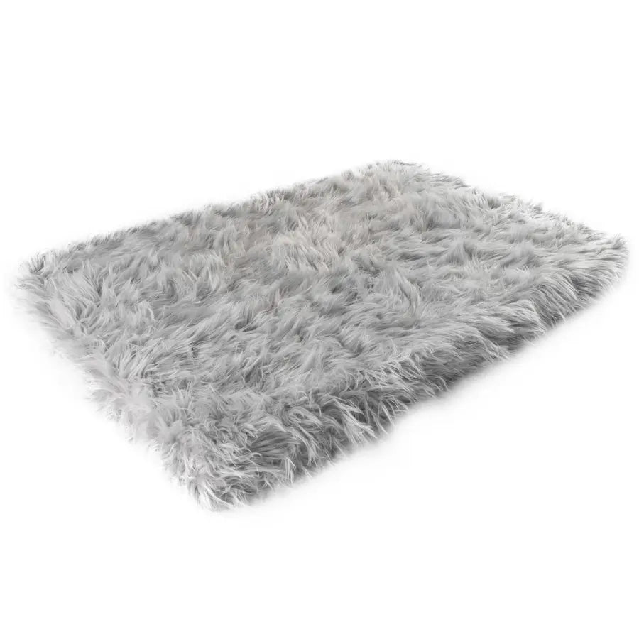 PupRug by Paw.com™ Faux Fur Orthopedic Dog Bed - Rectangle Grey Paw.com