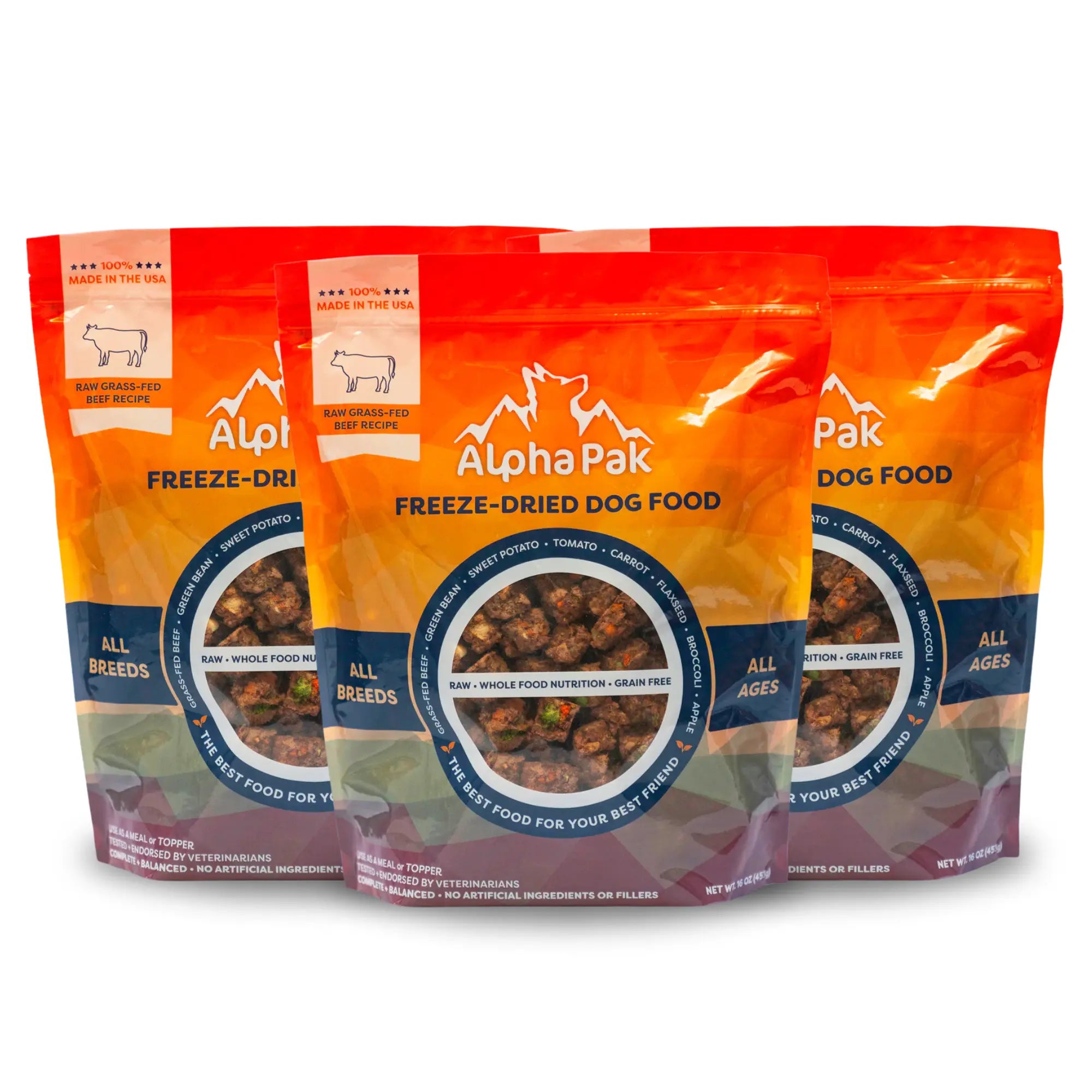 PREMIUM RAW FREEZE DRIED DOG FOOD BEEF Alpha Pak