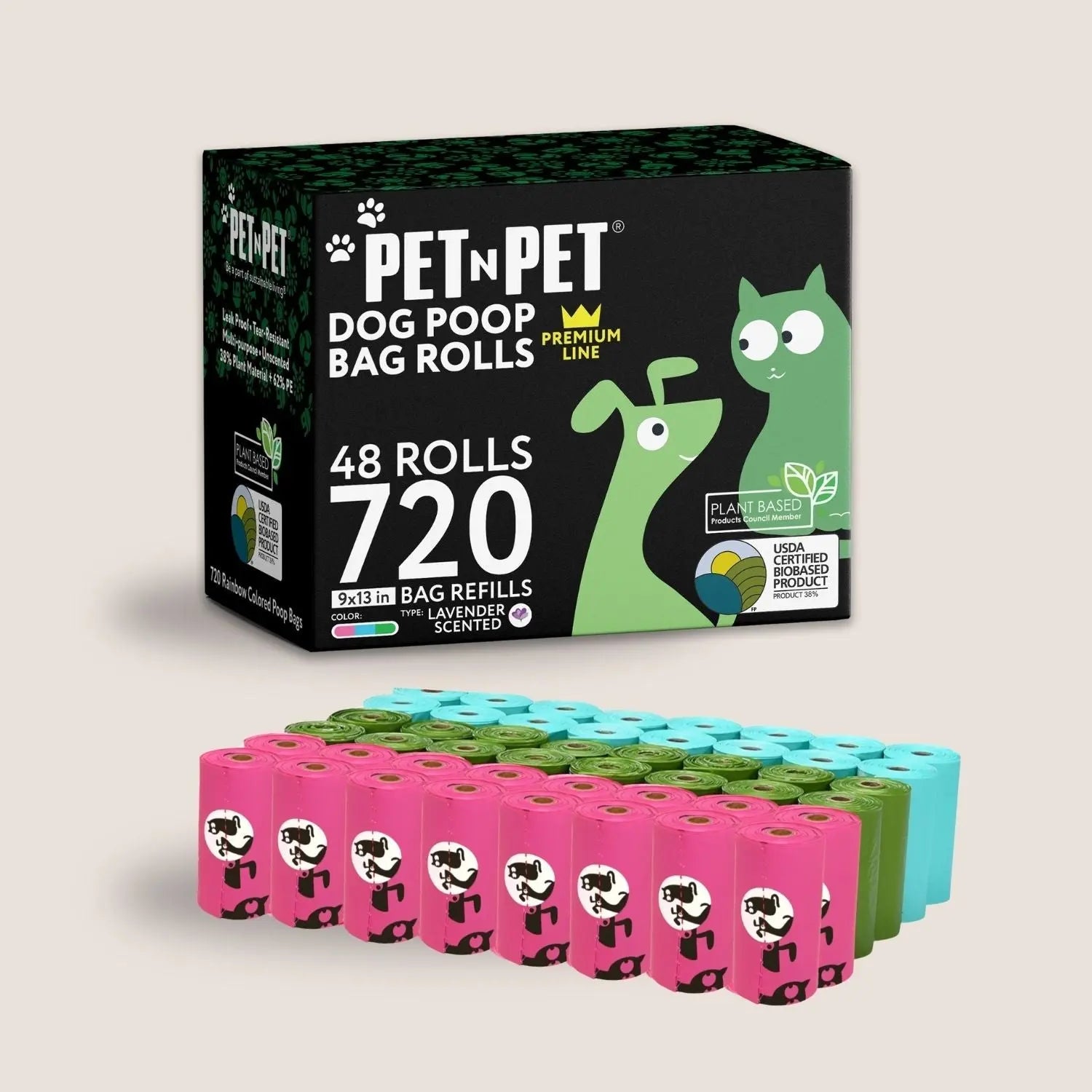 Lavender-Scented Colorful Poop Bags