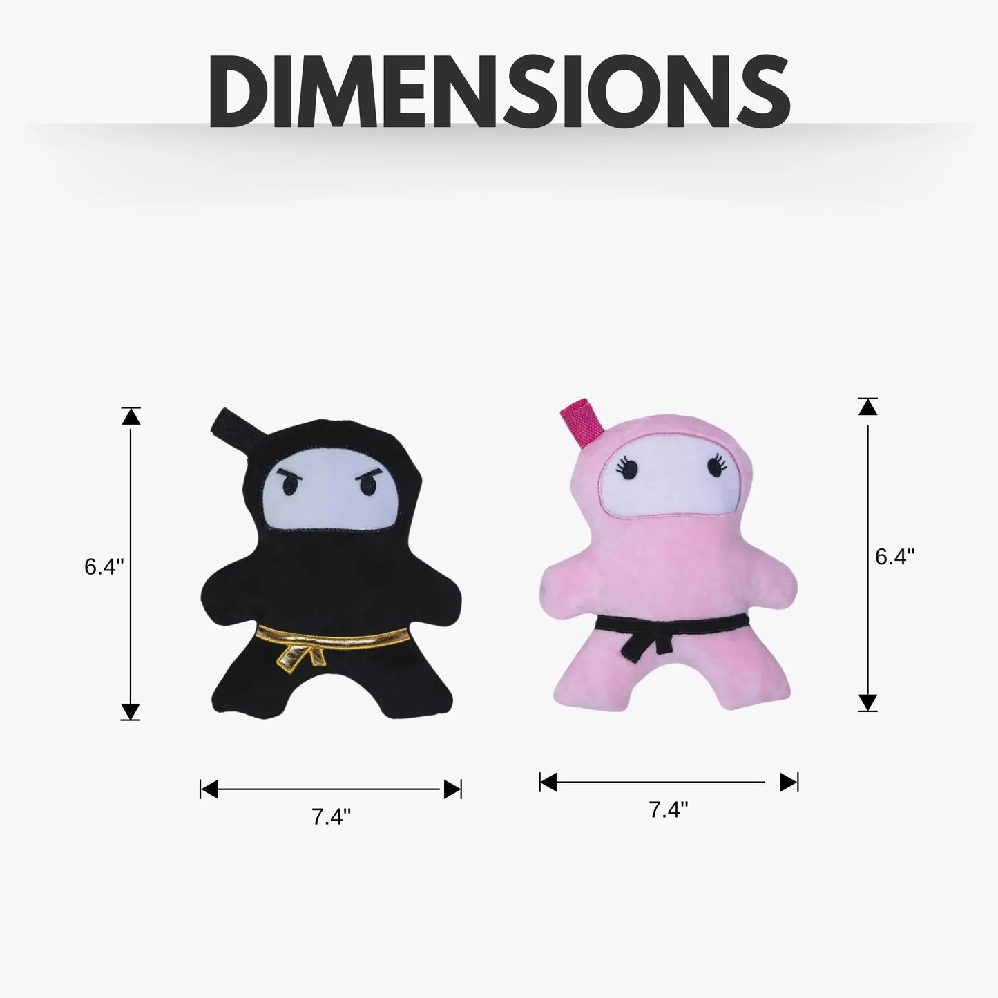 Pink & Black Ninja Love Plush Dog Toy Gift Set – with Squeaker & Crinkle Paper for Fun Play American Pet Supplies