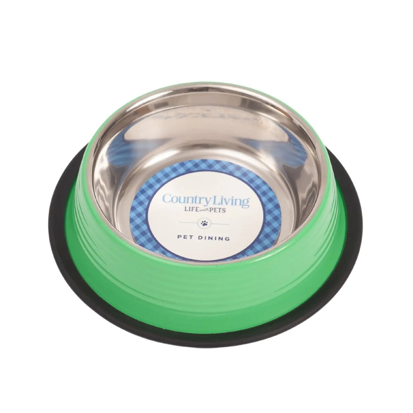 Country Living Set of 2 Ribbed Non-Slip Pet Bowls – Irish Green American Pet Supplies