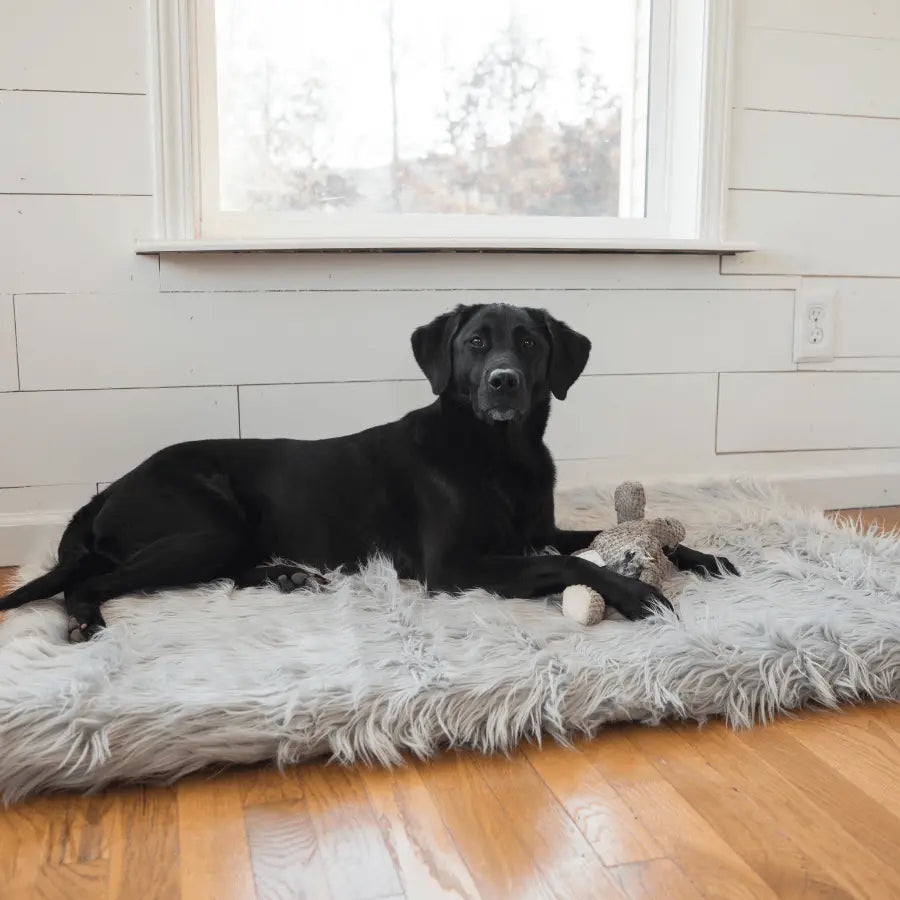 PupRug by Paw.com™ Faux Fur Orthopedic Dog Bed - Rectangle Grey Paw.com