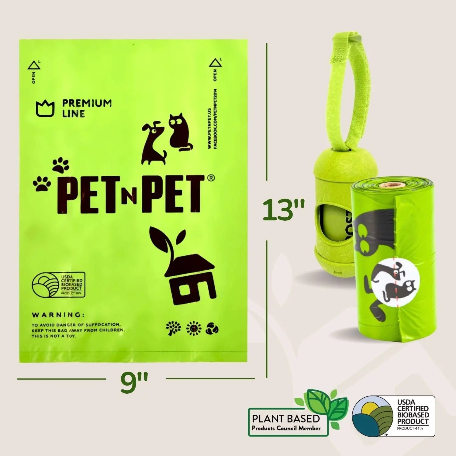 Premium Poop Bags with Dispenser