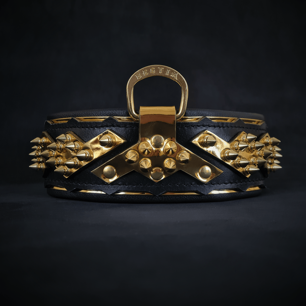 Bestia Midas Leather Dog Collar – Gold