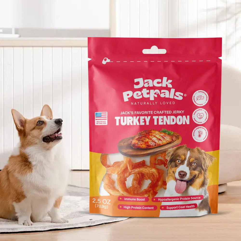 Jack PetPals Handcrafted Jerky Turkey Tendon Dog Treats (2.5oz) American Pet Supplies