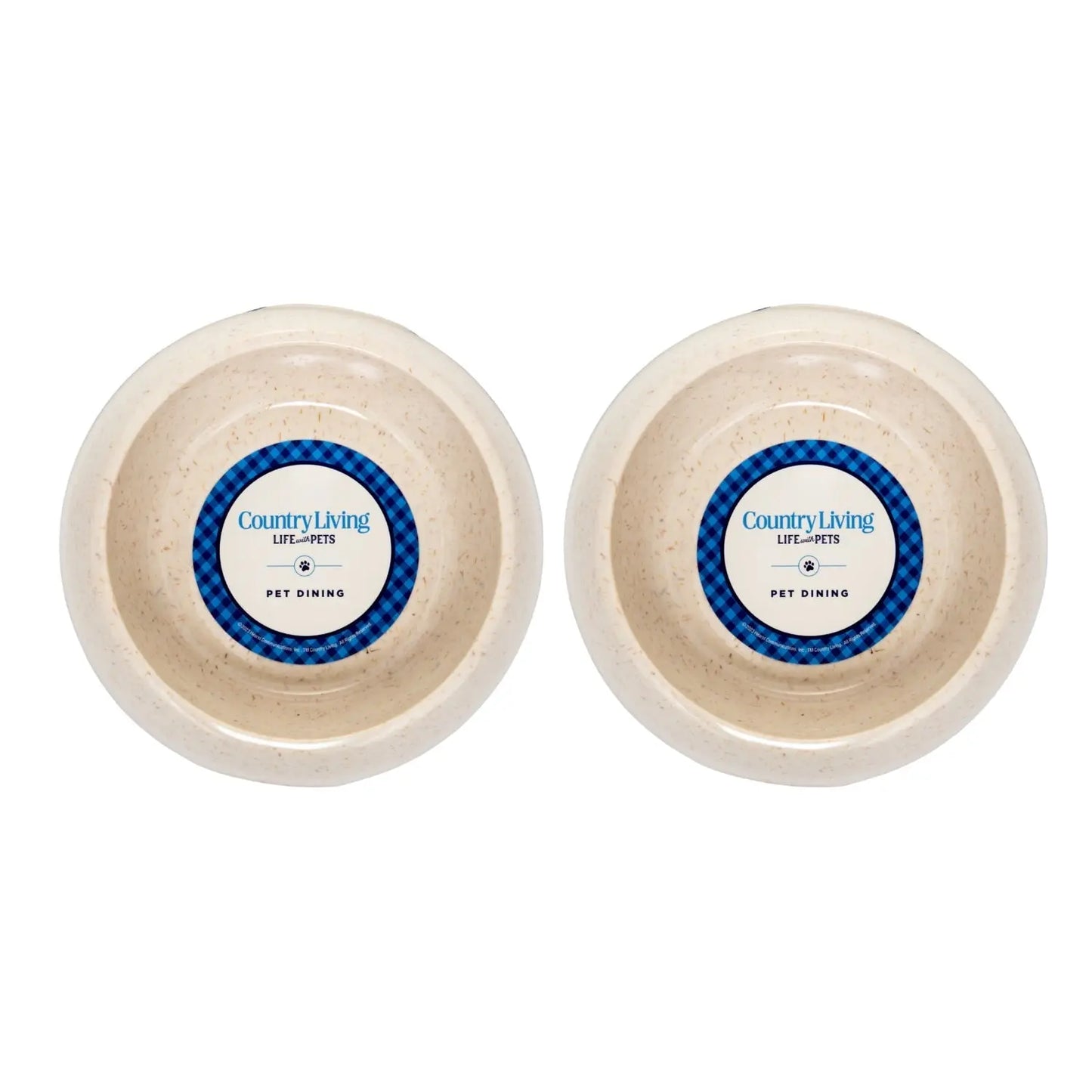 Country Living Set of 2 Natural Fiber Dog Bowls – White Swan American Pet Supplies