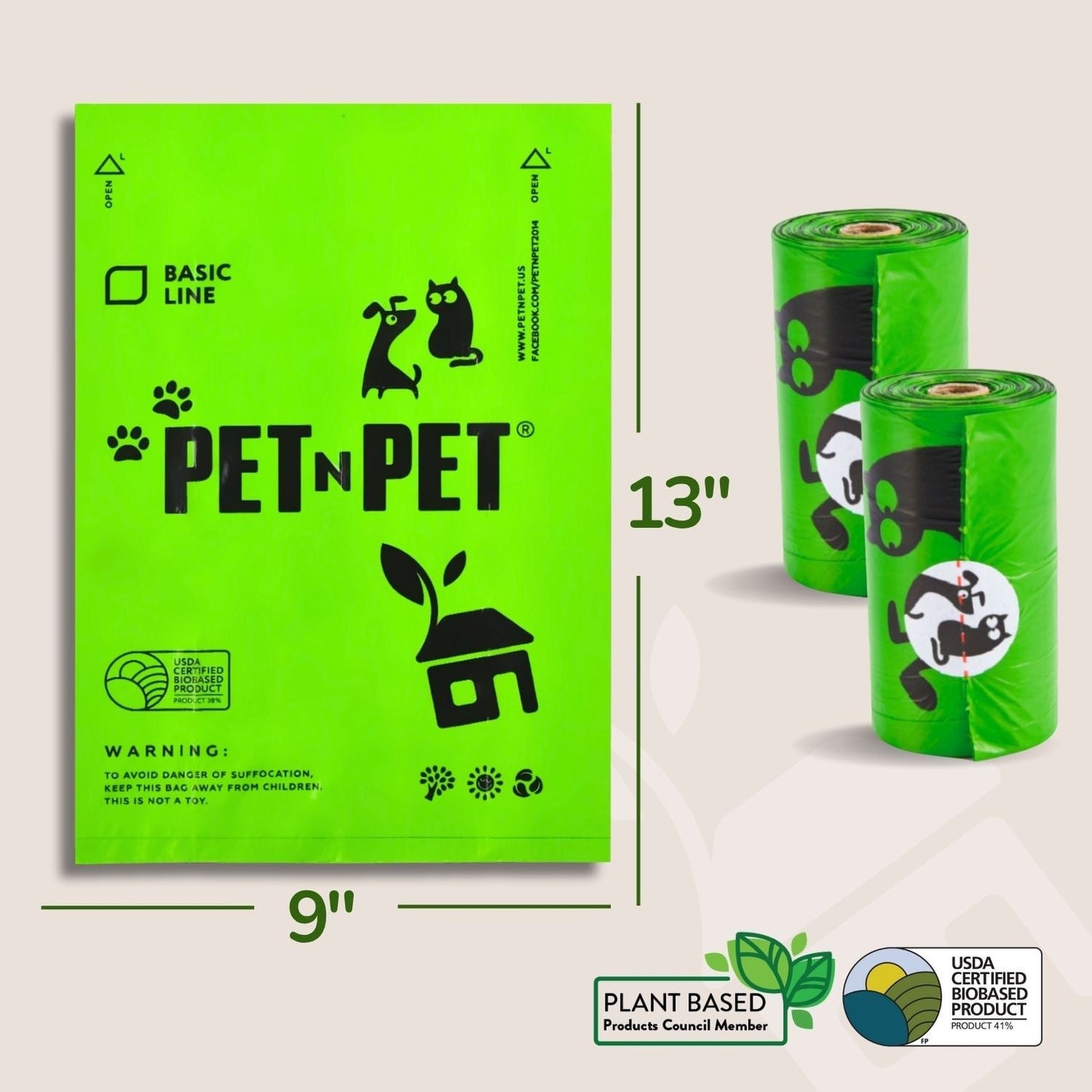 41% Plant-based Poop Bags Pet N Pet ®