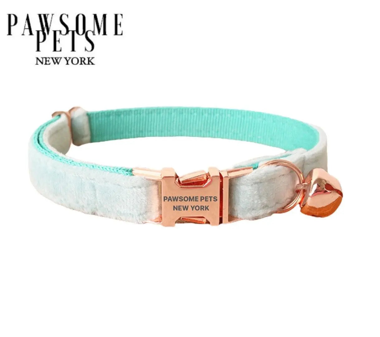SMALL SIZE DOG & CAT COLLAR - MINT GREEN MARSHMALLOW Pawsomepetsnewyork