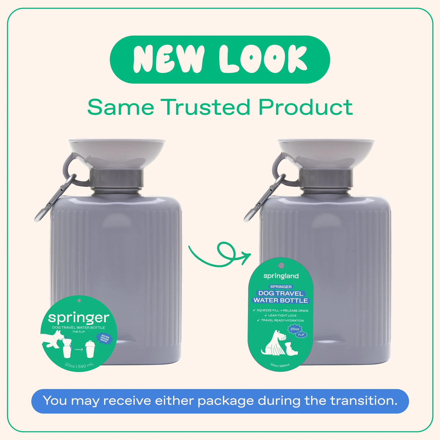 44oz Original Dog Travel Water Bottle Springland Pets