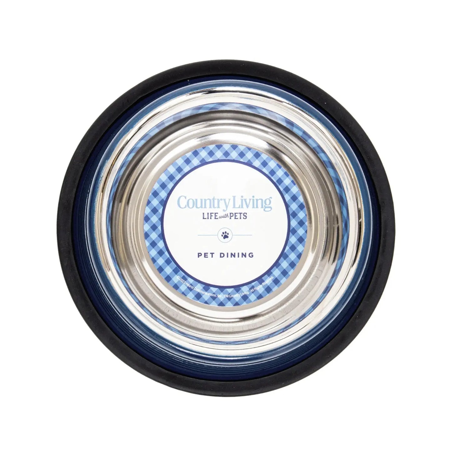 Country Living Set of 2 Ribbed Non-Slip Pet Bowls – Poseidon Blue American Pet Supplies