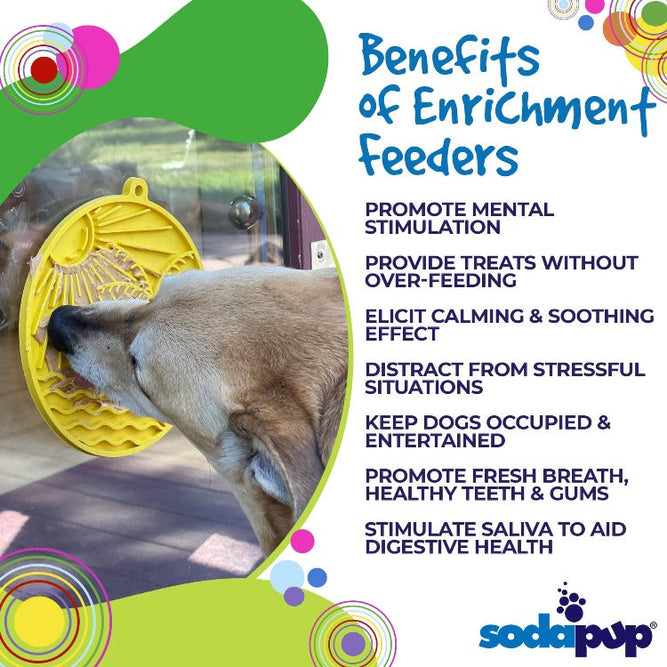 Sun n' Sea eMat - Enrichment Lick Mat For Dogs and Cats - With Suction Cups - Beach Design | USA Made