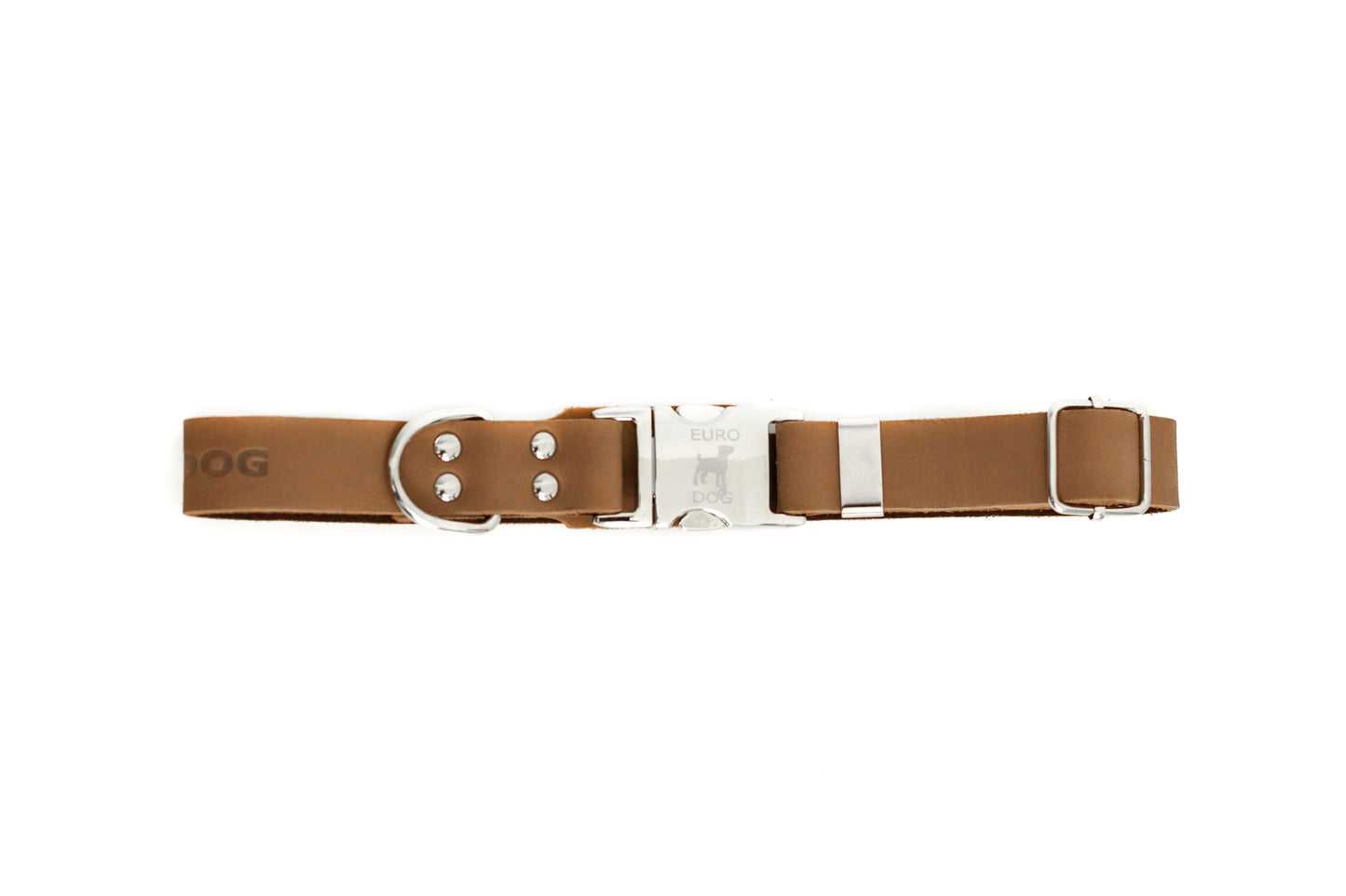 Modern Style Quick-Release Khaki Leather Dog Collar Euro-Dog Collars and Leads