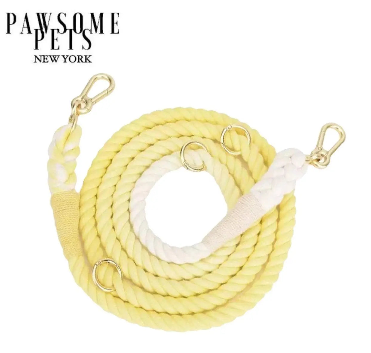HANDS FREE DOG ROPE LEASH - LEMON SQUEEZE PAWSOME PETS