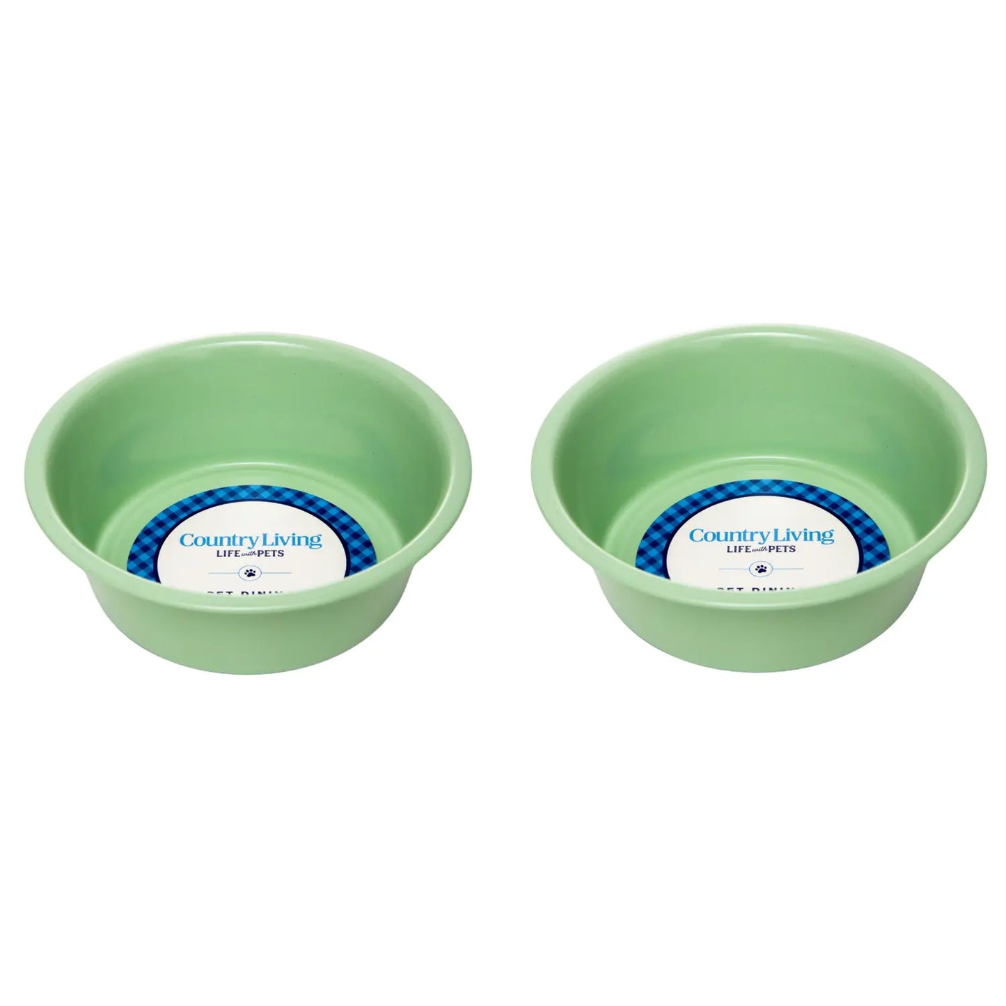 Country Living Set of 2 Coated Stainless Steel Heavy Dog Bowls - Ideal for Medium to Large Breeds American Pet Supplies