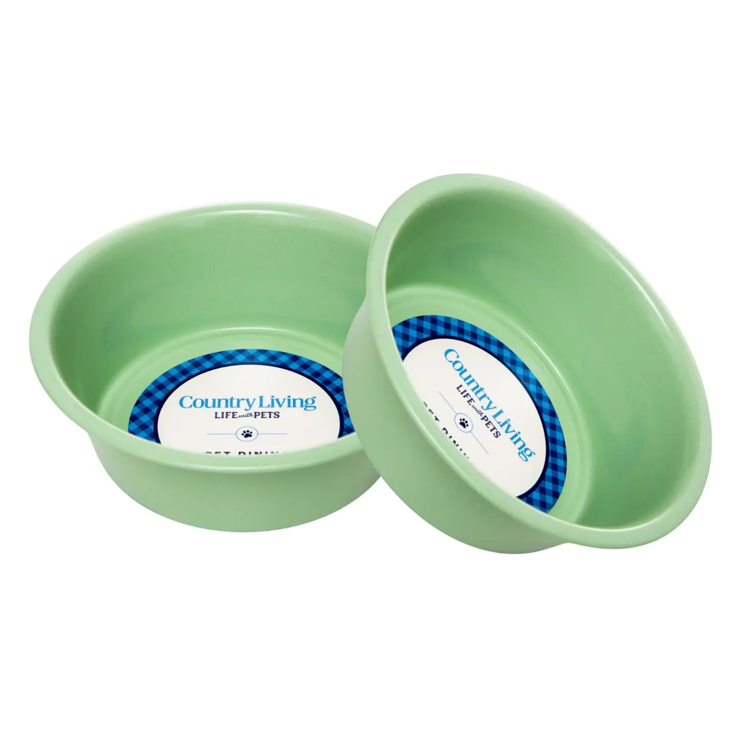 Country Living Set of 2 Coated Stainless Steel Heavy Dog Bowls - Ideal for Medium to Large Breeds American Pet Supplies